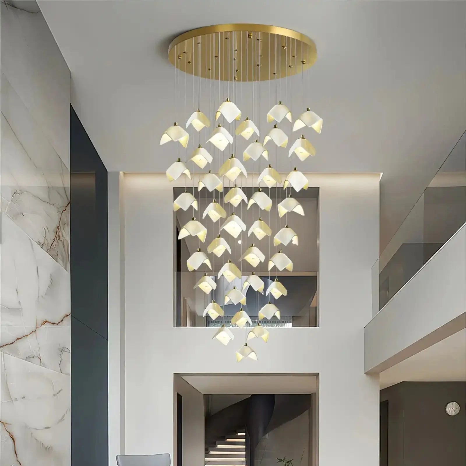 Orlani Bloom Cascade Stairs Chandelier - Joyfuzzy
