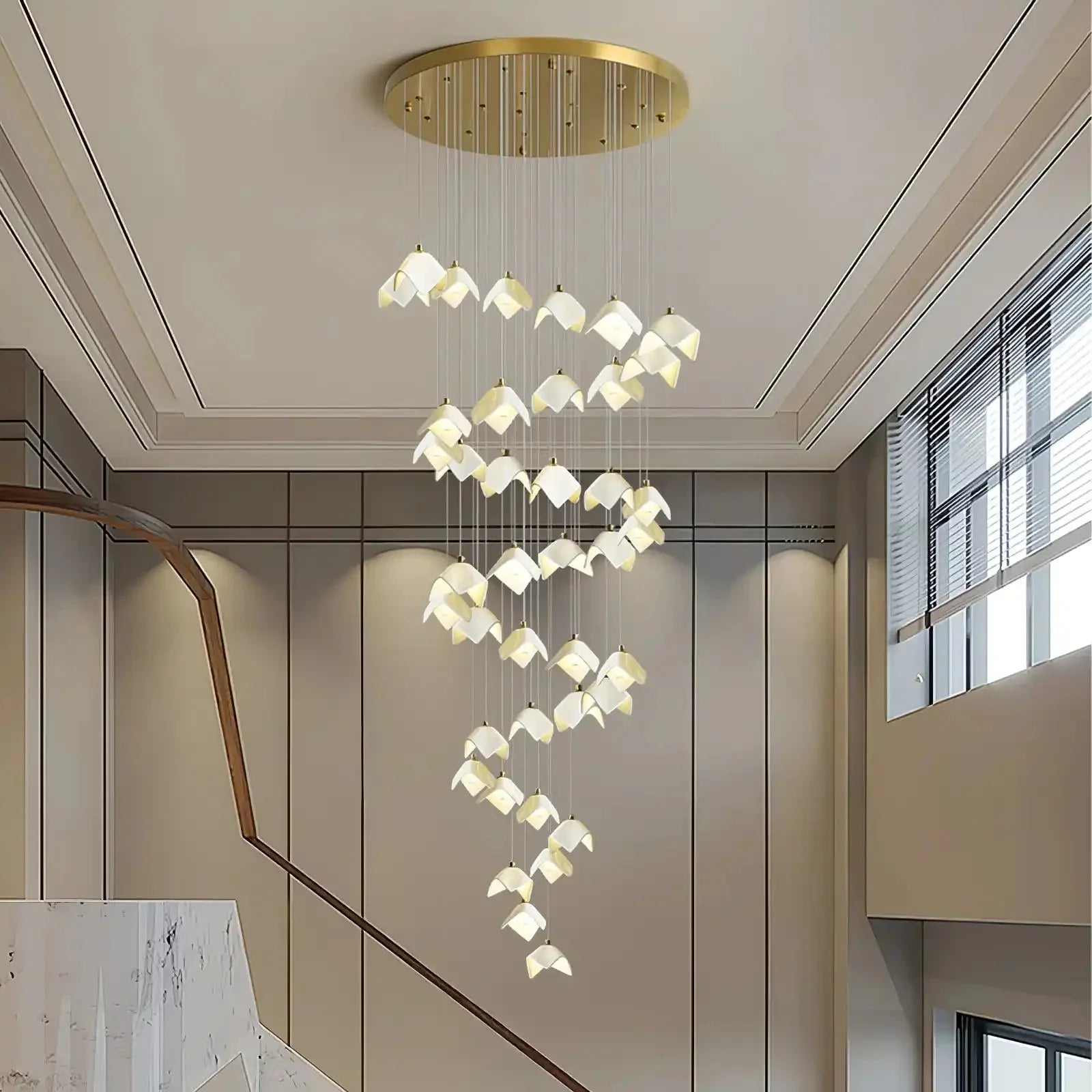 Orlani Bloom Cascade Stairs Chandelier - Joyfuzzy