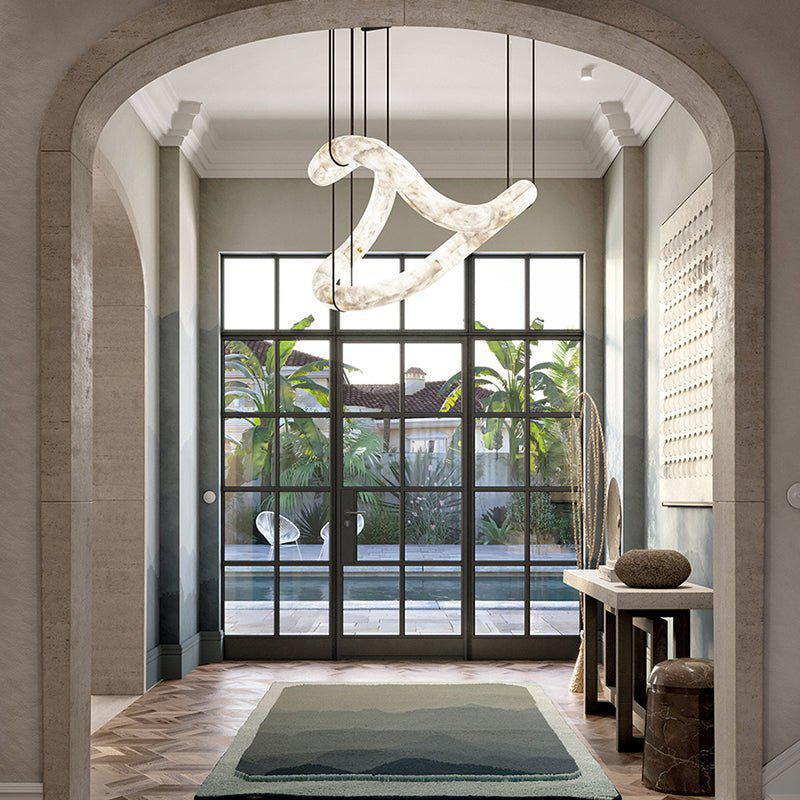 Oslo Infinity Symmetrical Entryway Alabaster Pendant Light - Joyfuzzy