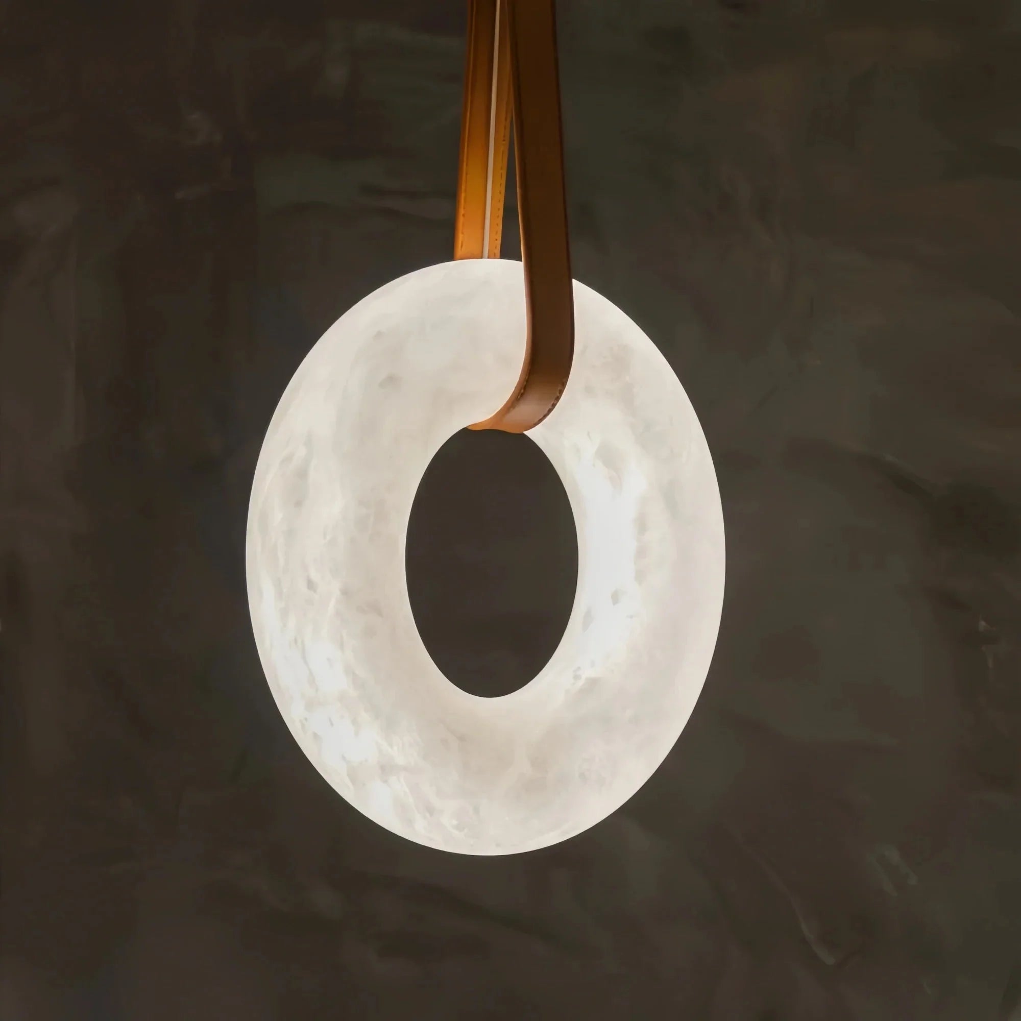 Oslo L1P Pendant Alabaster Chandelier, Halo Ring Chandelier With canopy Over Dining Table - 31.5" D Single RingJoyfuzzy