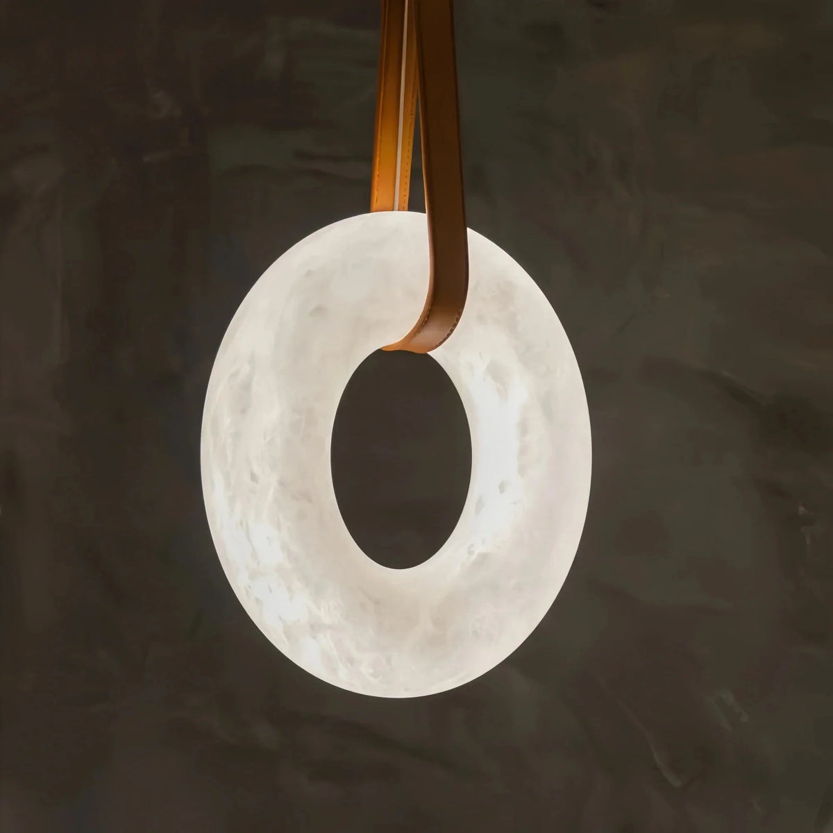 Oslo L1P Pendant Alabaster Chandelier, Halo Ring Chandelier With canopy Over Dining Table - 31.5" D Single RingJoyfuzzy