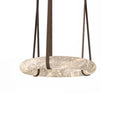Oslo Pendant Alabaster Chandelier, Halo Ring Chandelier With Leather - 19.7