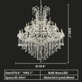 Oversized European Chrome Classic Candle Branch Crystal Chandelier for 2 - Story/Duplex Buildings - D39.4