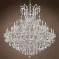 Oversized European Chrome Classic Candle Branch Crystal Chandelier for 2 - Story/Duplex Buildings - D39.4