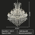 Oversized European Chrome Classic Candle Branch Crystal Chandelier for 2 - Story/Duplex Buildings - D39.4
