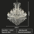 Oversized European Chrome Classic Candle Branch Crystal Chandelier for 2 - Story/Duplex Buildings - D39.4
