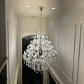 Oversized European Chrome Classic Candle Branch Crystal Chandelier for 2 - Story/Duplex Buildings - D39.4