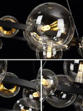Oversized Nordic Black Iron Glass Bubble Collection Chandelier Suit for Living/Dining Room - Joyfuzzy