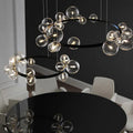 Oversized Nordic Black Iron Glass Bubble Collection Chandelier Suit for Living/Dining Room - Joyfuzzy