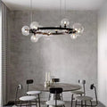 Oversized Nordic Black Iron Glass Bubble Collection Chandelier Suit for Living/Dining Room - Joyfuzzy