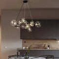 Oversized Nordic Black Iron Glass Bubble Collection Chandelier Suit for Living/Dining Room - Joyfuzzy