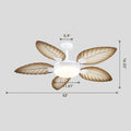 Palm Leaf Ceiling Fans with Lights Tropical Ceiling Fans 6 Speeds Reversible Wood Grain 52