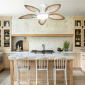 Palm Leaf Ceiling Fans with Lights Tropical Ceiling Fans 6 Speeds Reversible Wood Grain 52