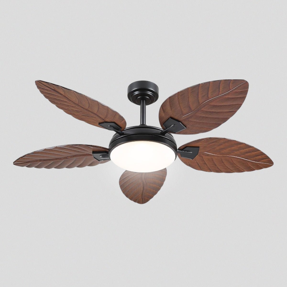 Palm Leaf Ceiling Fans with Lights Tropical Ceiling Fans 6 Speeds Reversible Wood Grain 52" - Joyfuzzy