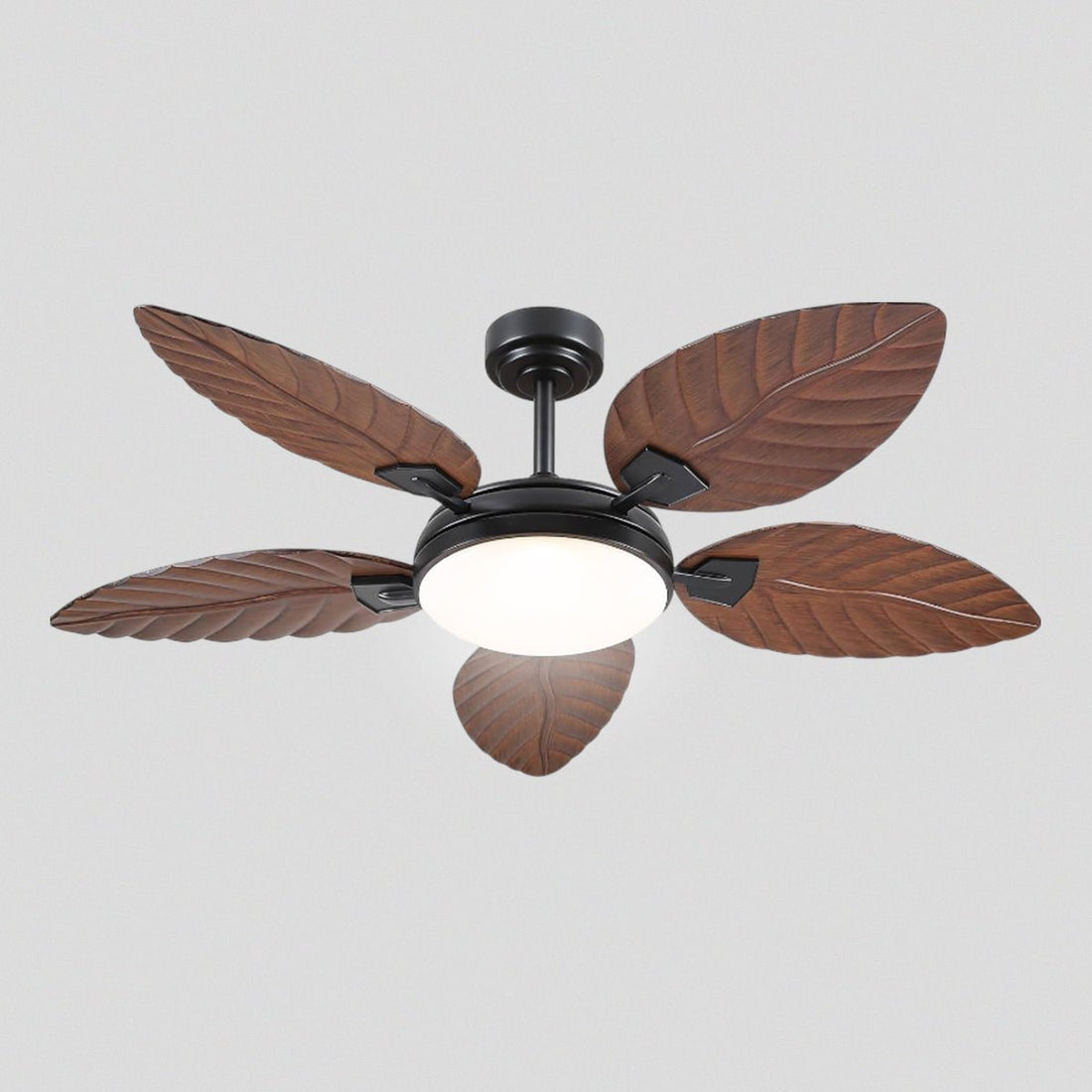 Palm Leaf Ceiling Fans with Lights Tropical Ceiling Fans 6 Speeds Reversible Wood Grain 52" - Joyfuzzy