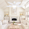 Palm Leaf Ceiling Fans with Lights Tropical Ceiling Fans 6 Speeds Reversible Wood Grain 52