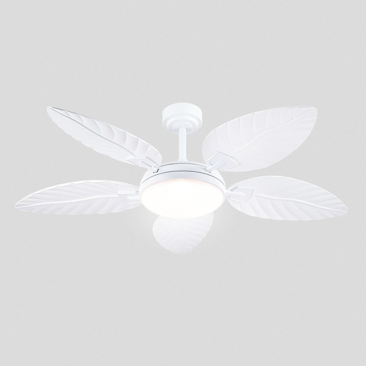 Palm Leaf Ceiling Fans with Lights Tropical Ceiling Fans 6 Speeds Reversible Wood Grain 52" - Joyfuzzy