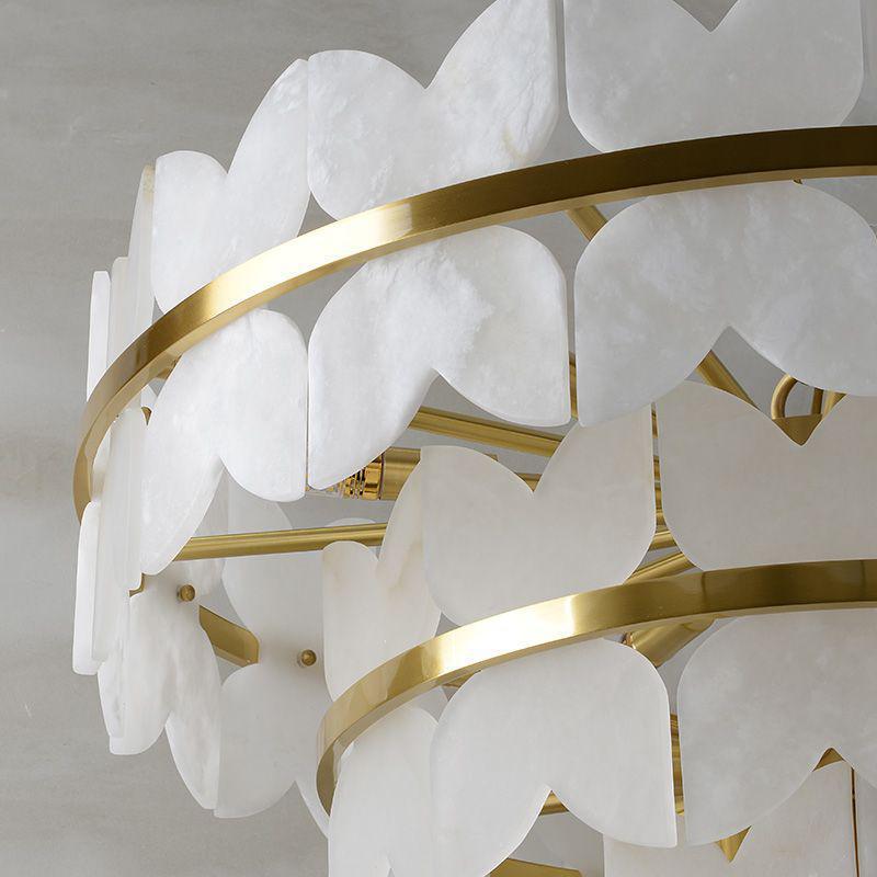 Patanga Alabaster Chandelier Light - 23.6" x 14.2" / 60 x 36cmJoyfuzzy