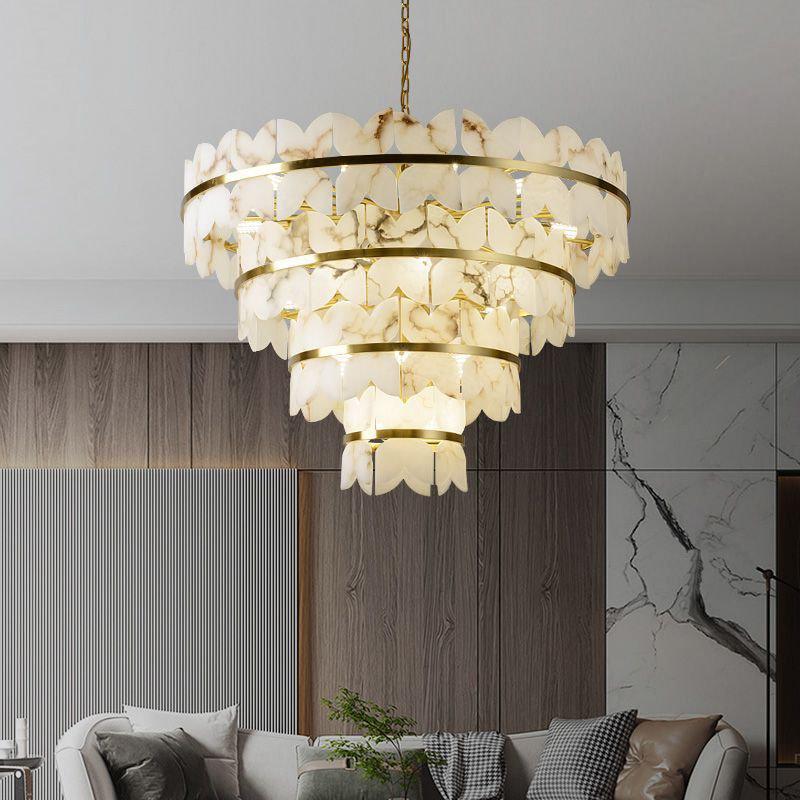 Patanga Alabaster Chandelier Light - 39.4" x 27.6" / 100 x 70cmJoyfuzzy