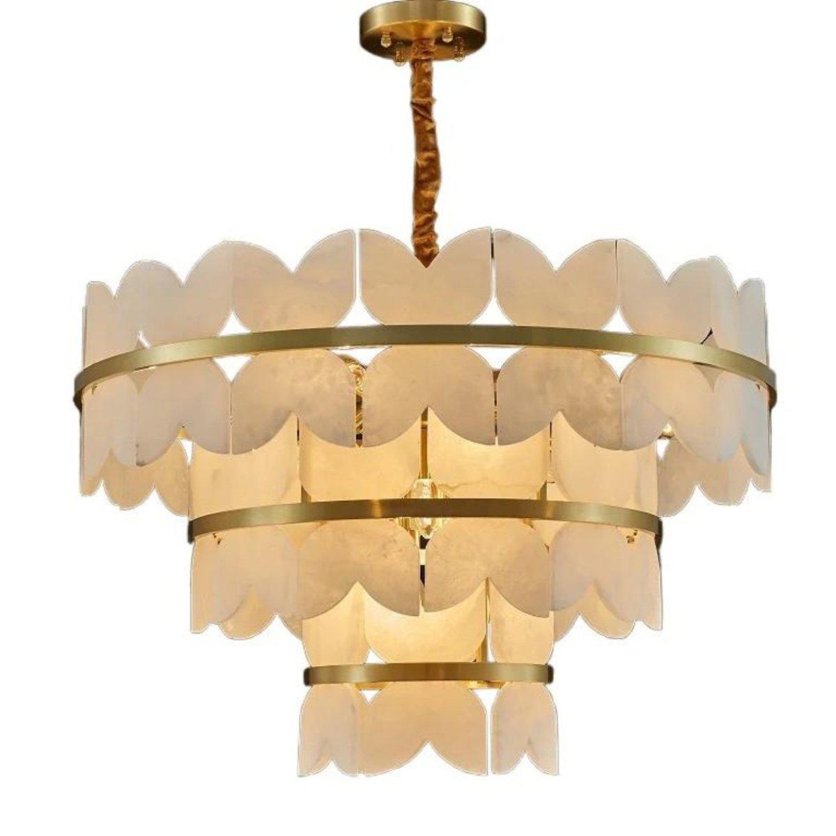Patanga Alabaster Chandelier Light - 23.6" x 14.2" / 60 x 36cmJoyfuzzy