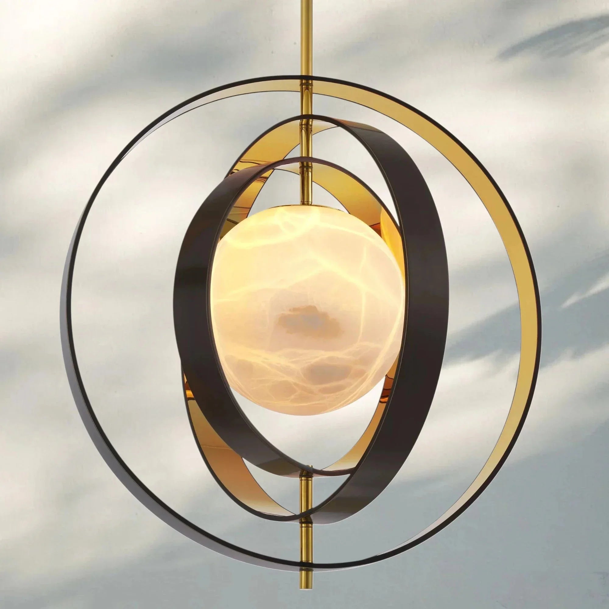 Pearl Alabaster Modern Round Chandelier - Joyfuzzy