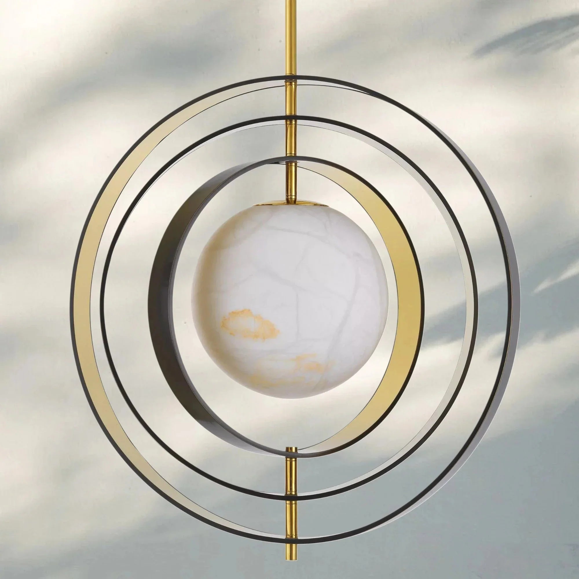 Pearl Alabaster Modern Round Chandelier - Joyfuzzy