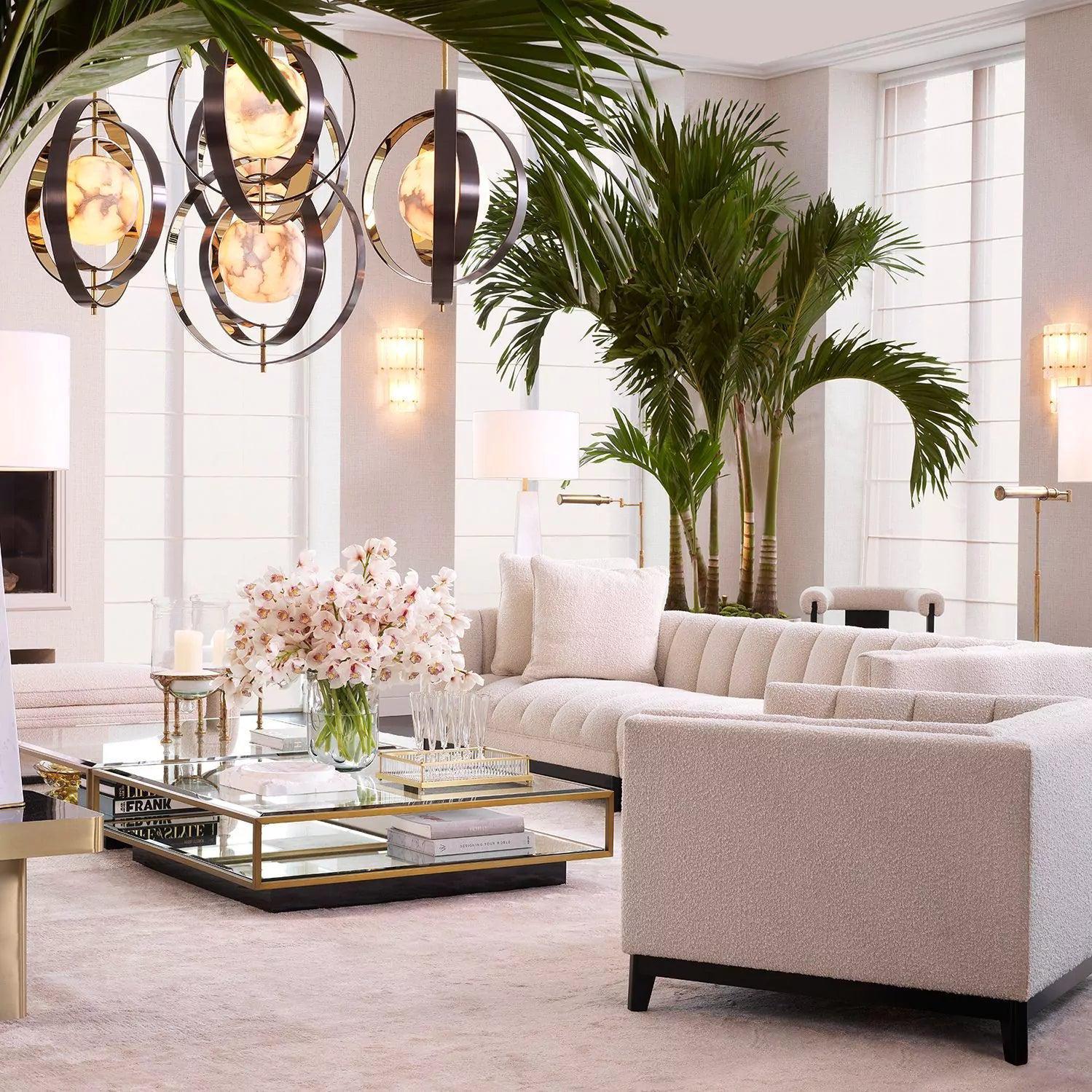 Pearl Alabaster Modern Round Chandelier - Joyfuzzy