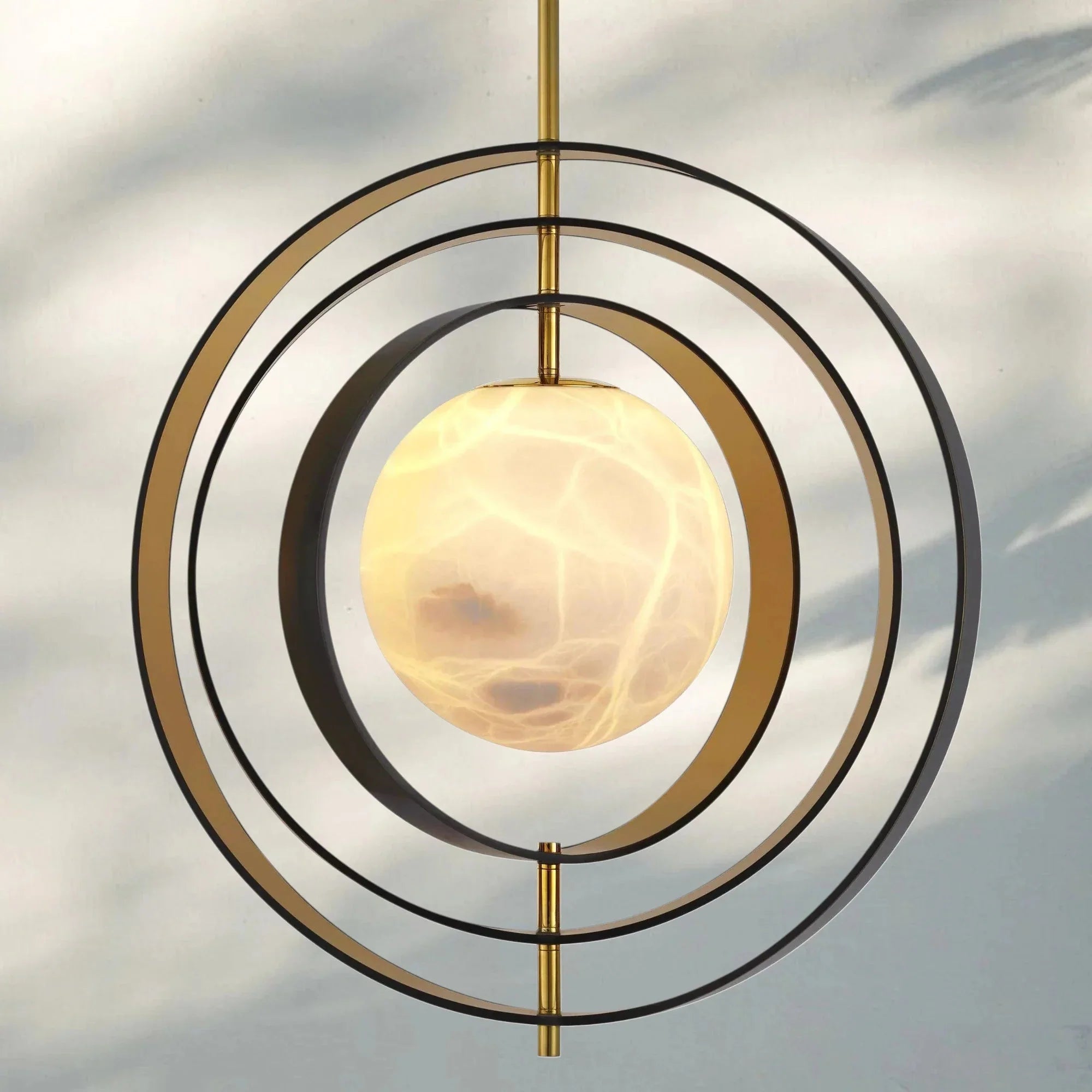 Pearl Alabaster Modern Round Chandelier - Joyfuzzy