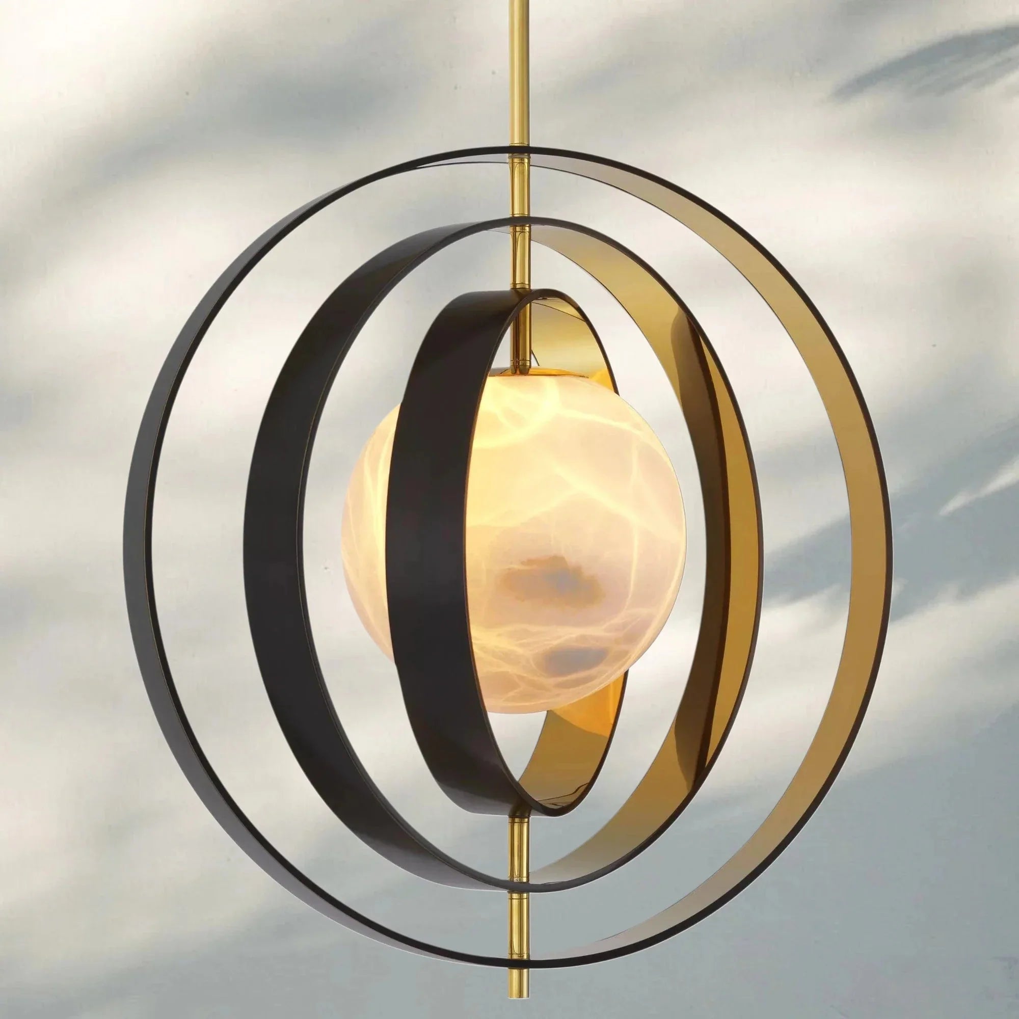 Pearl Alabaster Modern Round Chandelier - Joyfuzzy