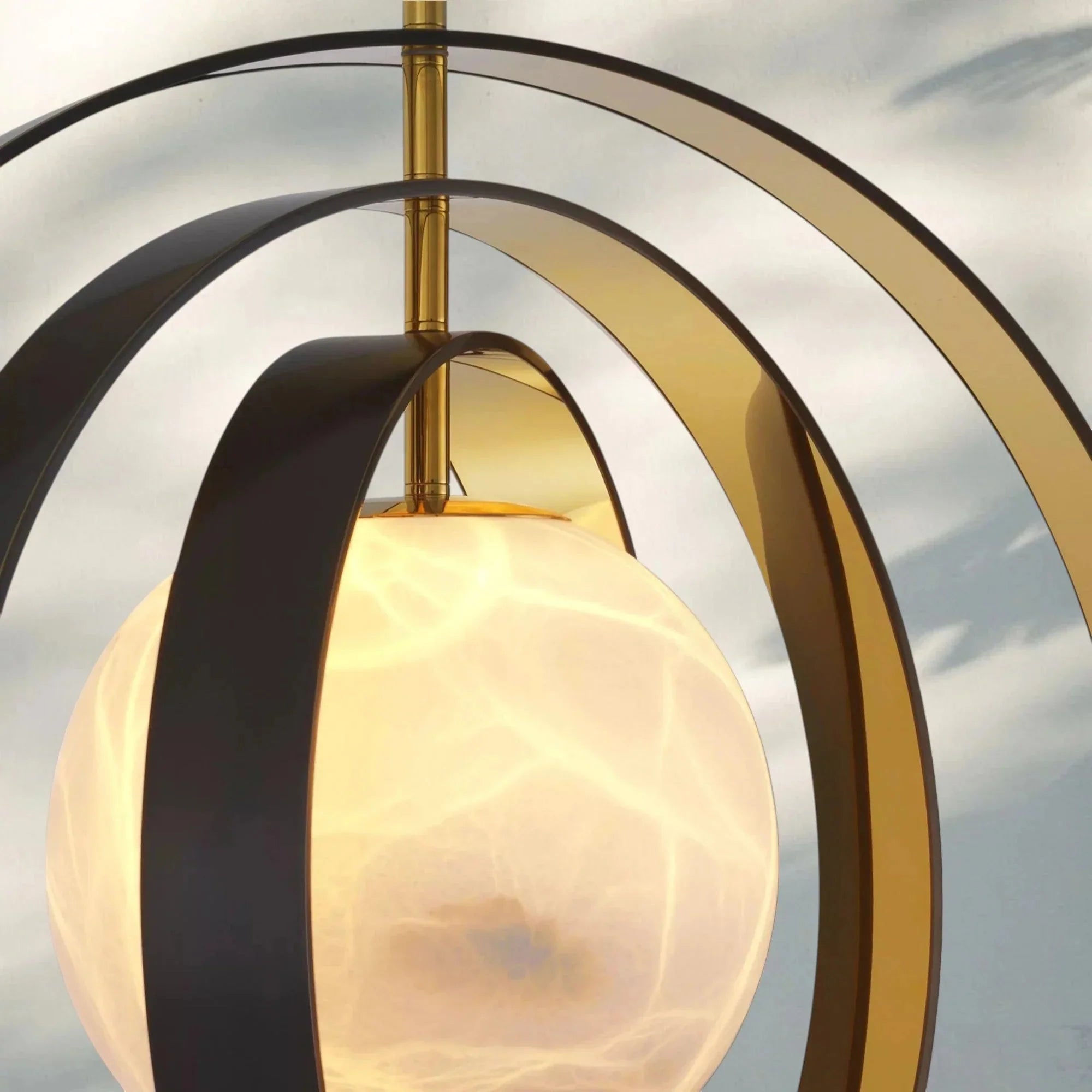 Pearl Alabaster Modern Round Chandelier - Joyfuzzy