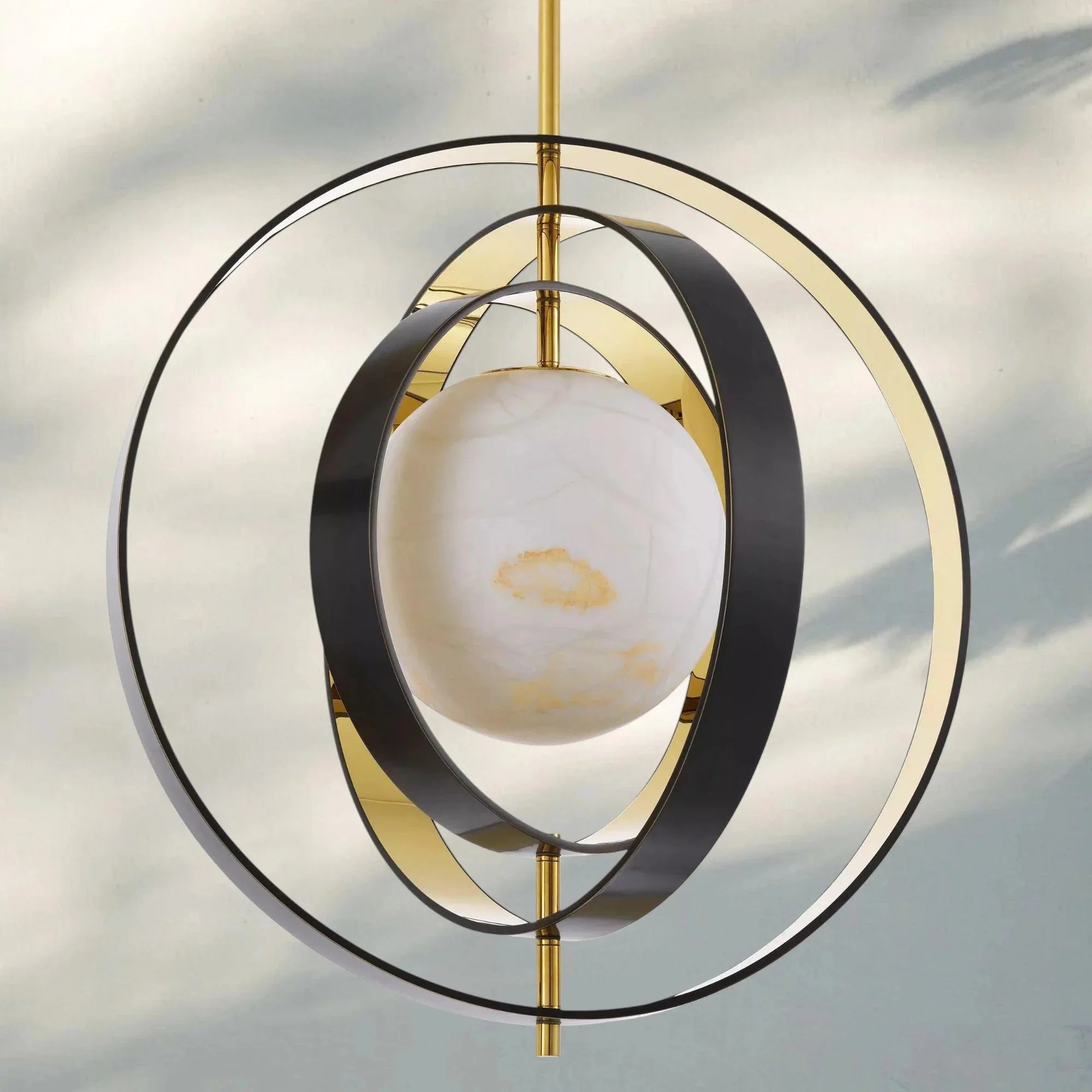 Pearl Alabaster Modern Round Chandelier - Joyfuzzy