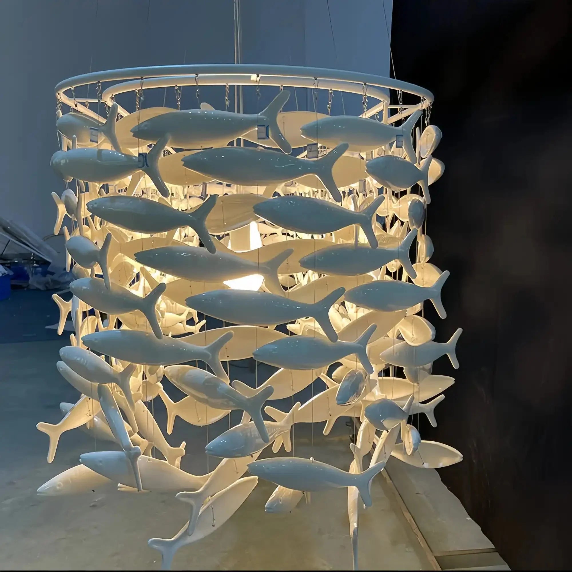 Porcelain Fish Shaped Dining Table Chandelier - Joyfuzzy