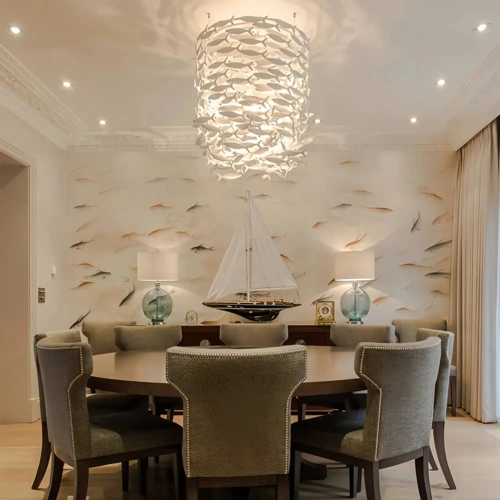 Porcelain Fish Shaped Dining Table Chandelier - Joyfuzzy