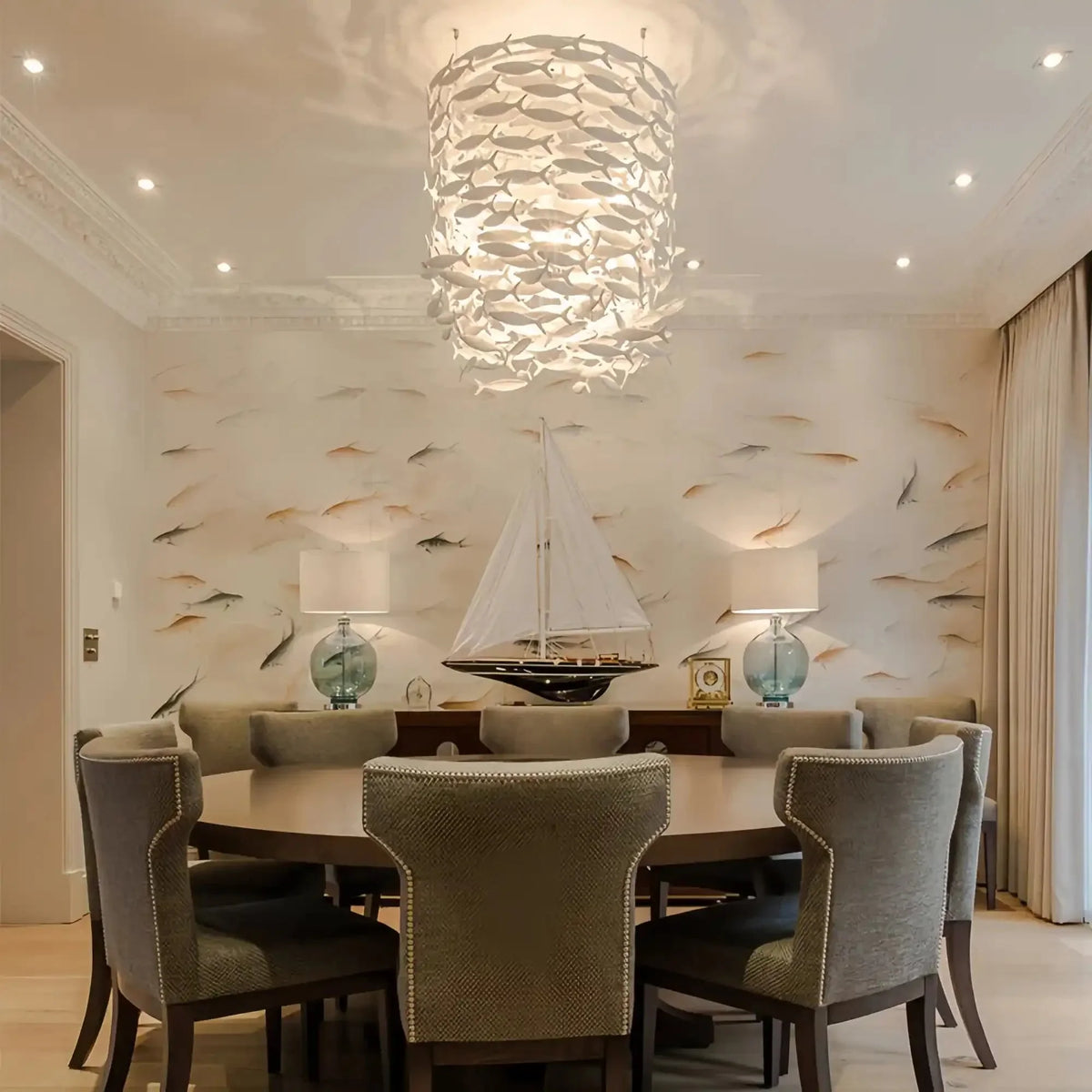 Porcelain Fish Shaped Dining Table Chandelier - Joyfuzzy
