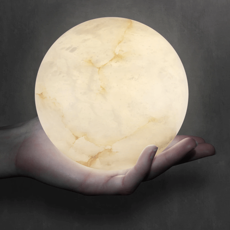 Post Modern Alabaster Globe Ceiling Pendant Light, Alabaster Chandelier Over Dining Table - 19 BallsJoyfuzzy