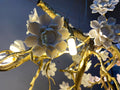 Post - Modern Art Brass and Ceramics Flower Pendant Branch Chandelier for Living/Dining Room - L49.2