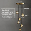 Post - modern Extra - long Pendant Light Fixtures for Staircase/High - ceiling Space/Foyer - 10 Lights: D15.8