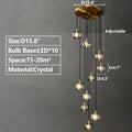 Post - modern Extra - long Pendant Light Fixtures for Staircase/High - ceiling Space/Foyer - 10 Lights: D15.8