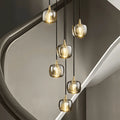Post - modern Extra - long Pendant Light Fixtures for Staircase/High - ceiling Space/Foyer - 6 Lights: D11.8