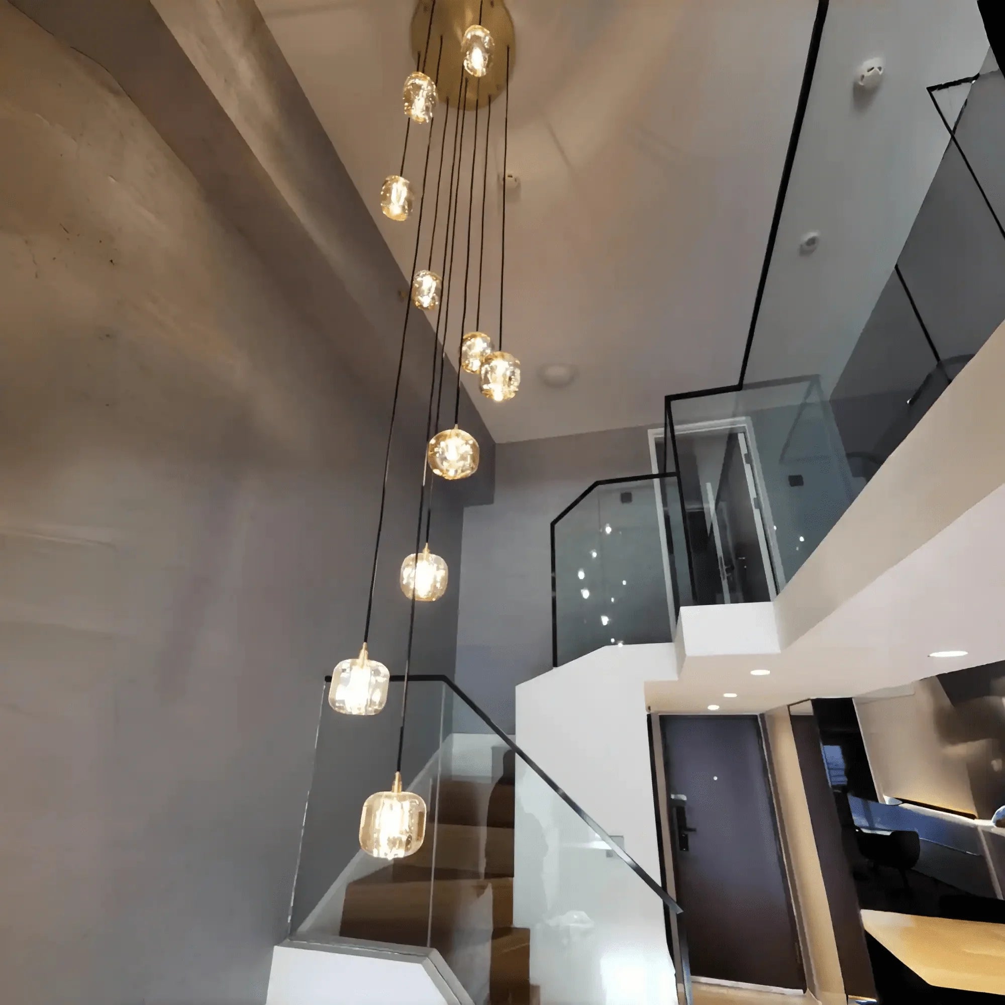 Post - modern Extra - long Pendant Light Fixtures for Staircase/High - ceiling Space/Foyer - 6 Lights: D11.8"AmberWarm LightJoyfuzzy