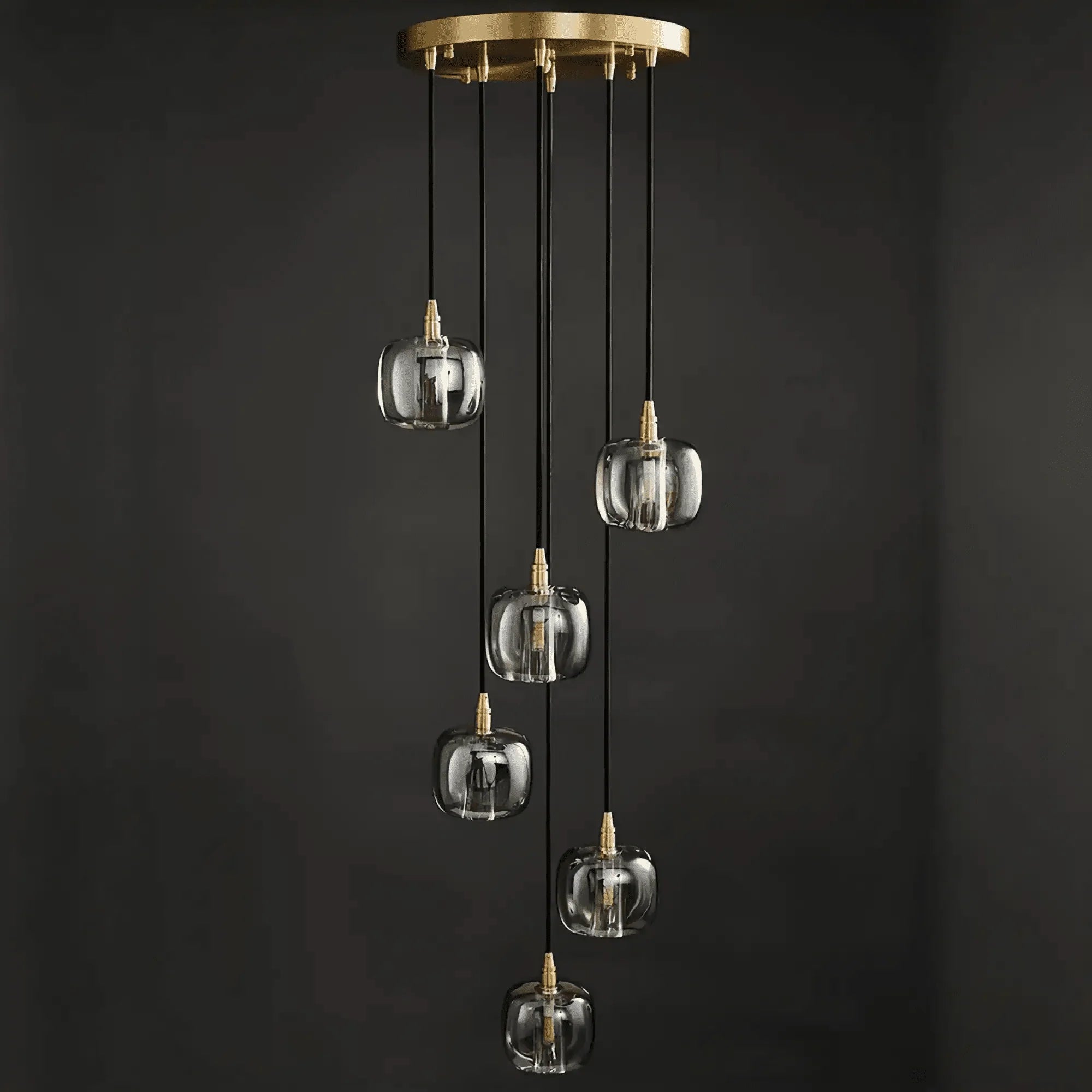 Post - modern Extra - long Pendant Light Fixtures for Staircase/High - ceiling Space/Foyer - 6 Lights: D11.8"AmberWarm LightJoyfuzzy
