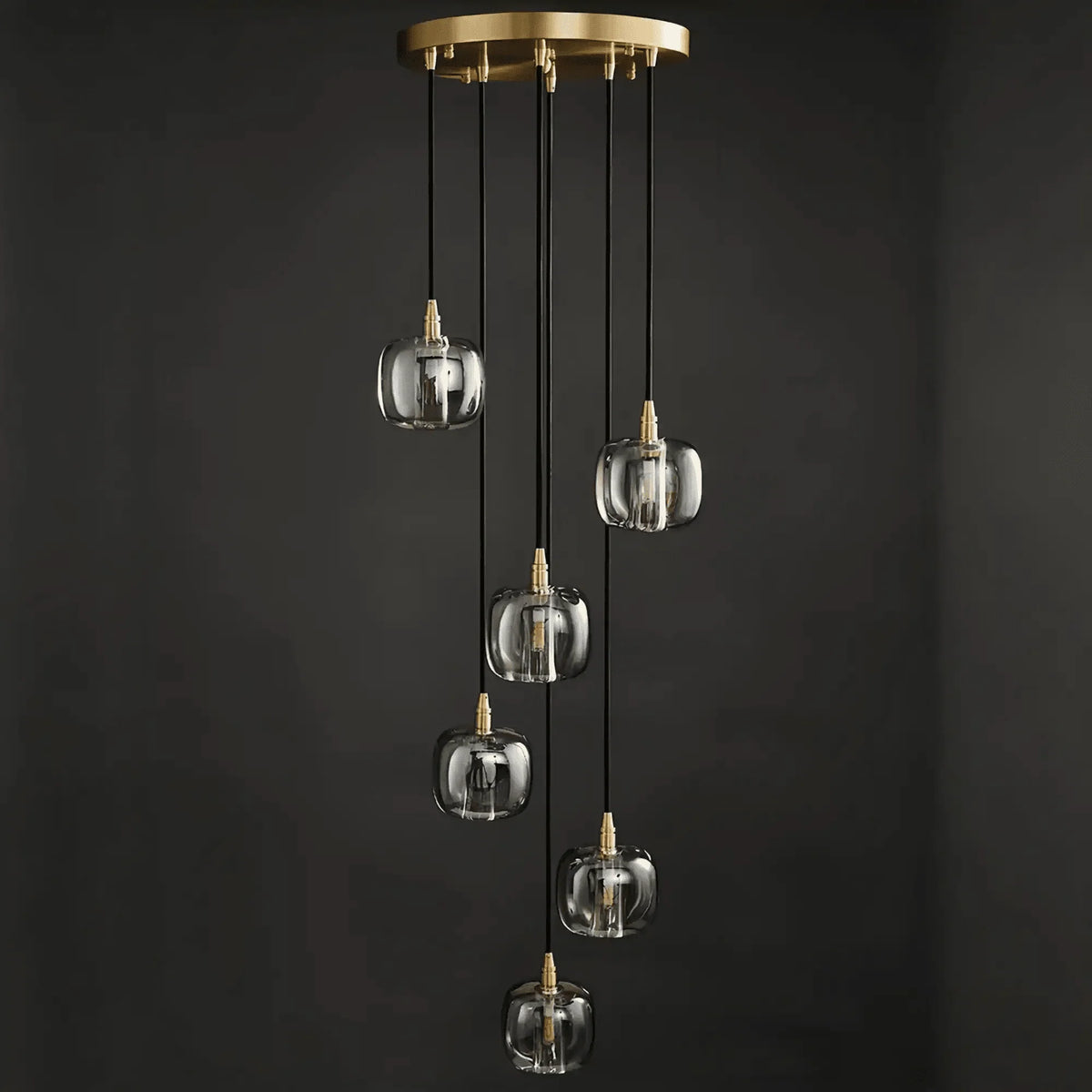 Post - modern Extra - long Pendant Light Fixtures for Staircase/High - ceiling Space/Foyer - 6 Lights: D11.8"AmberWarm LightJoyfuzzy