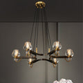 Post - modern Light Luxury Full Brass Chandelier for Living Room/Bedroom - 6 Lights: D35.8