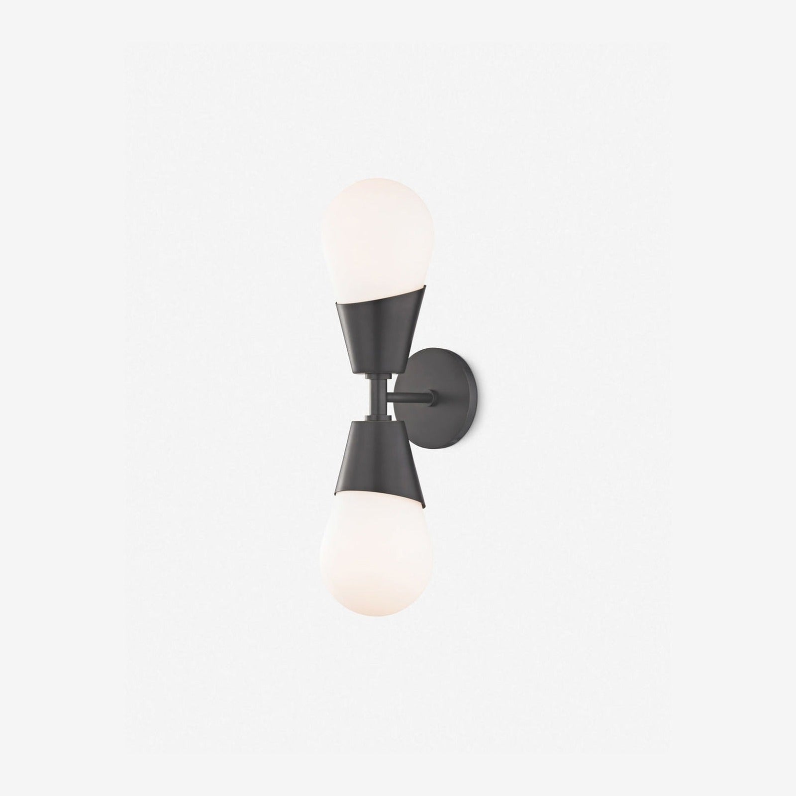 Prim Aged Brass Opal Glass 2-Light Wall Sconce