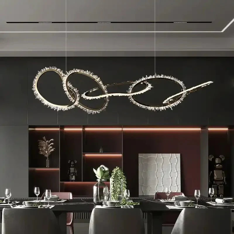 Primary Crystal 5 Rings Chandelier - Joyfuzzy