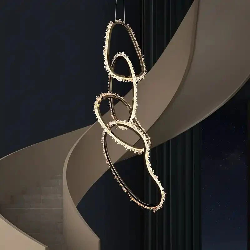 Primary Crystal 5 Rings Chandelier - Joyfuzzy