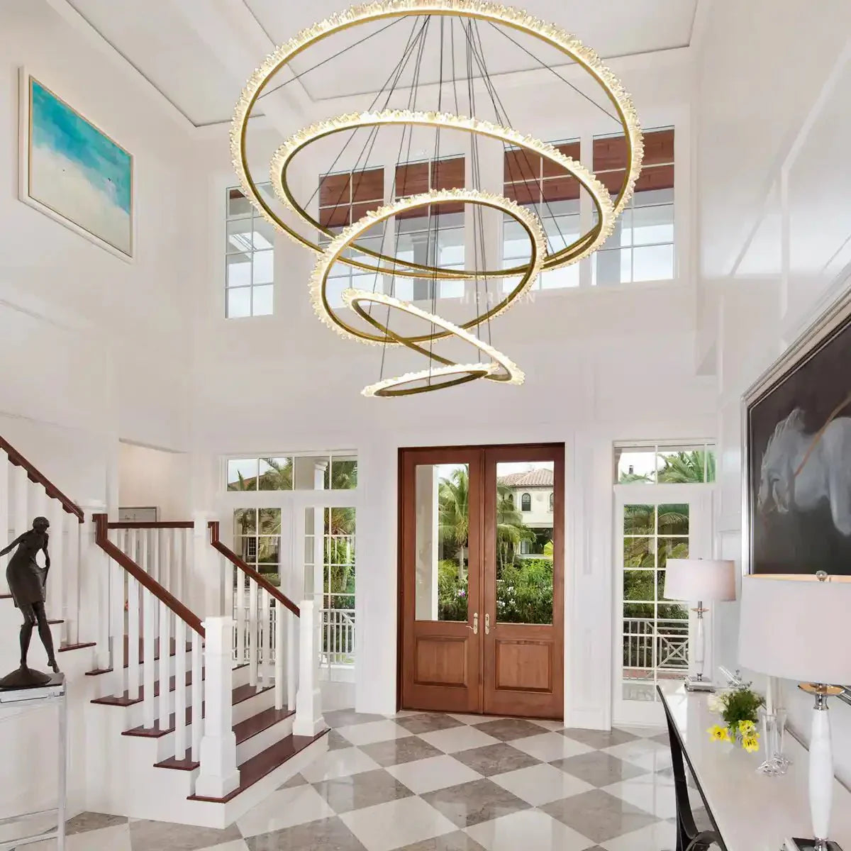 Primary Crystal Multi Rings Chandelier - Joyfuzzy