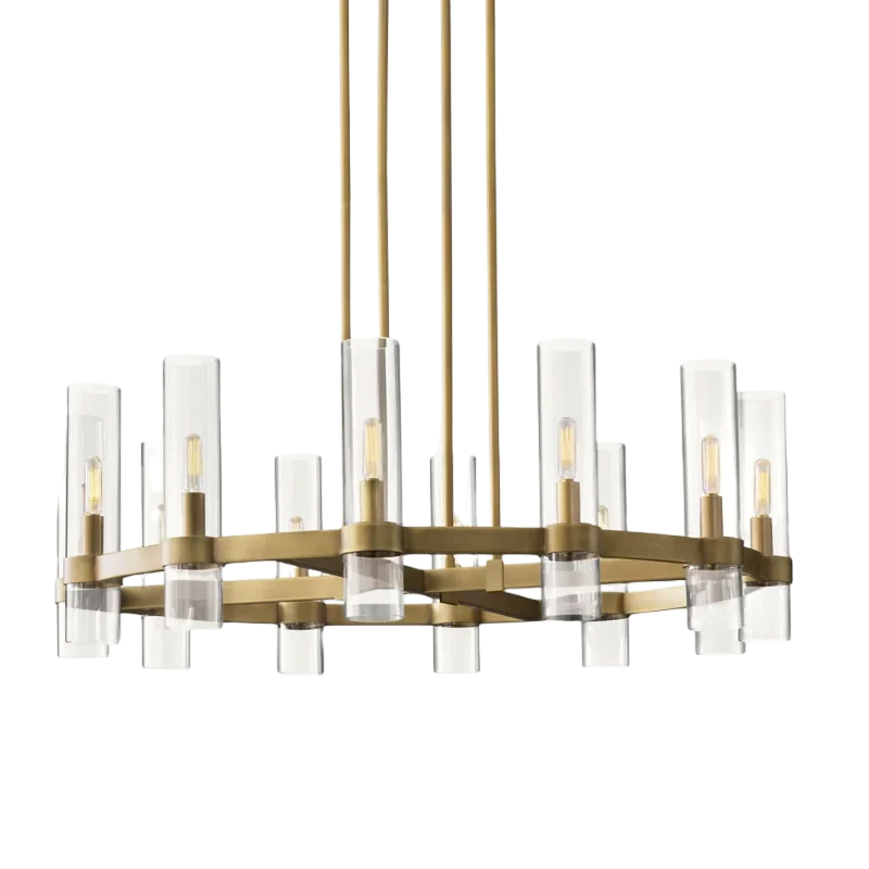 Lavefz Round Blown Glass Chandelier 36"