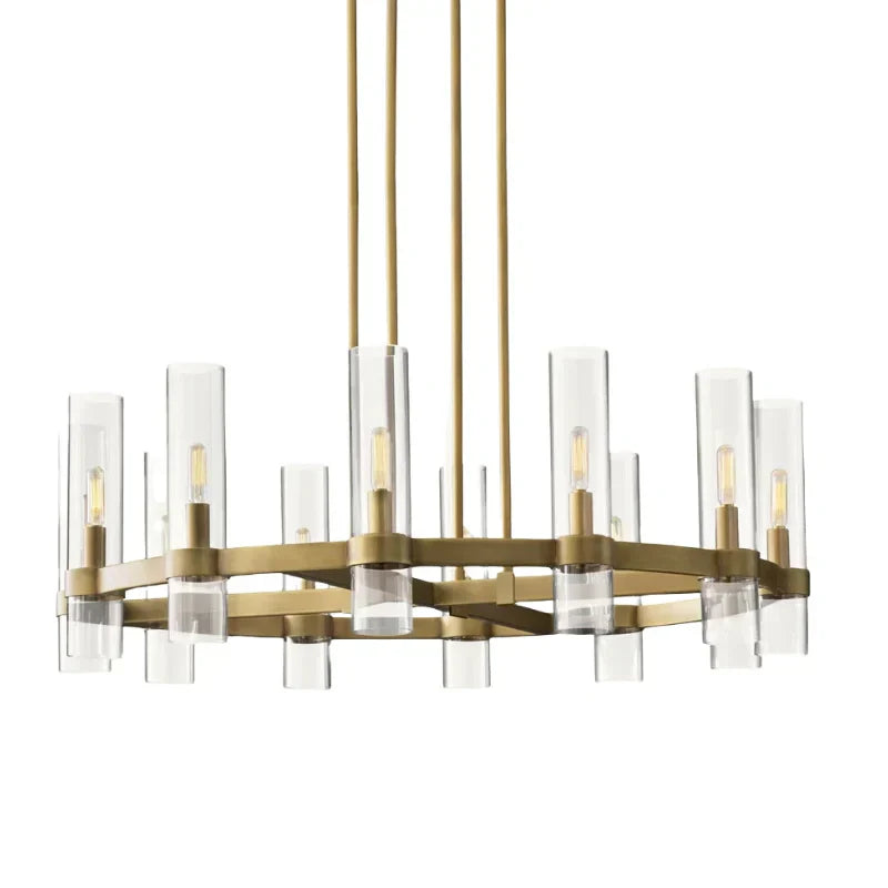 Lavefz Round Blown Glass Chandelier 36"