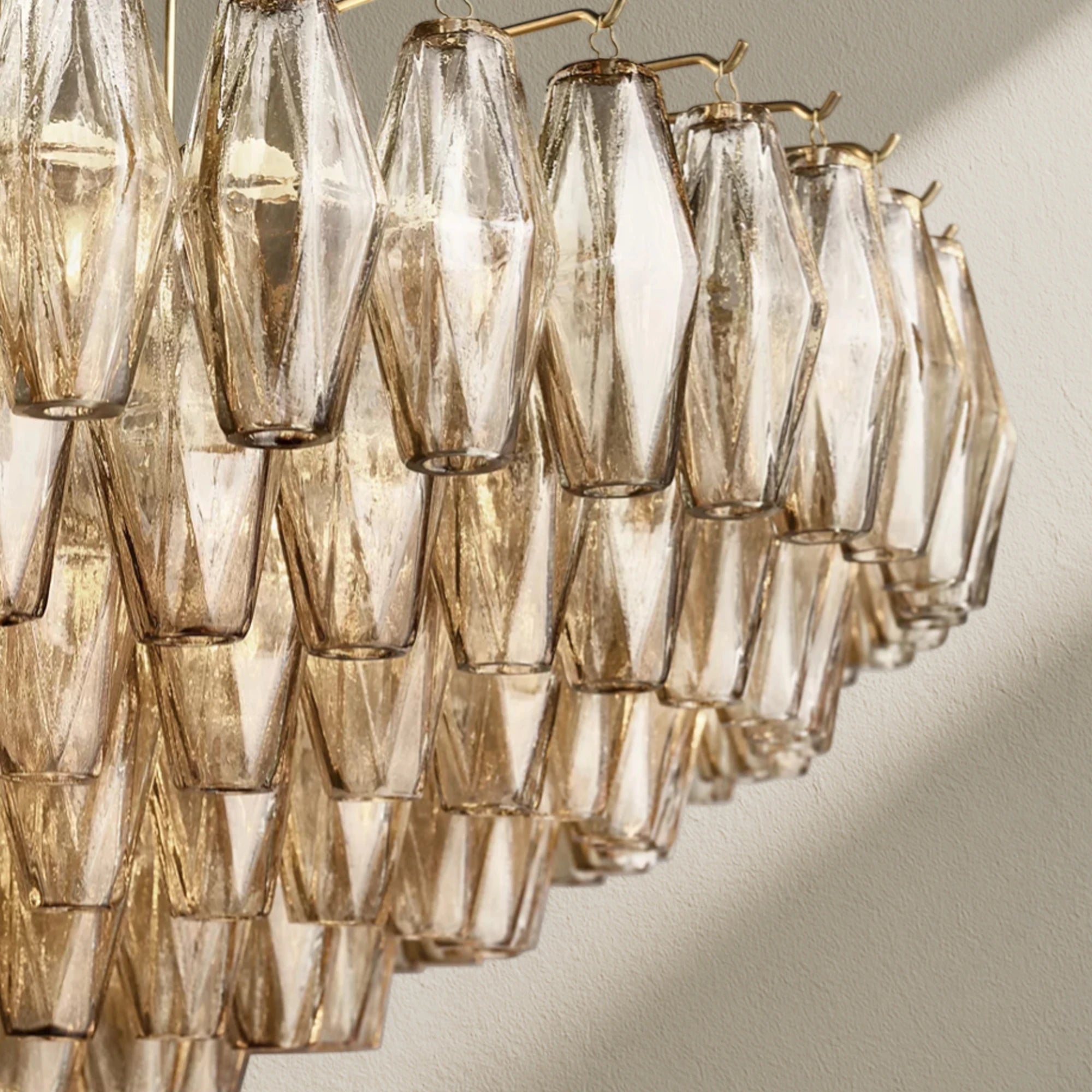 CHRAFZ Glass Tiered Round Chandelier 37"D 47"D 62"D